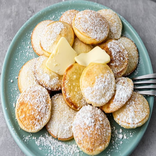 Dutch poffertjes (mini pancakes)